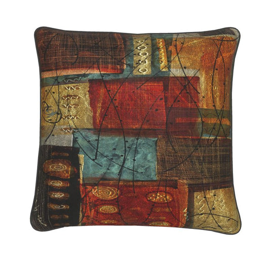 square soft cushion or throw pillow in autumn lake design
