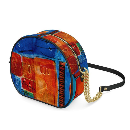 Ocean Orange Round Box Bag