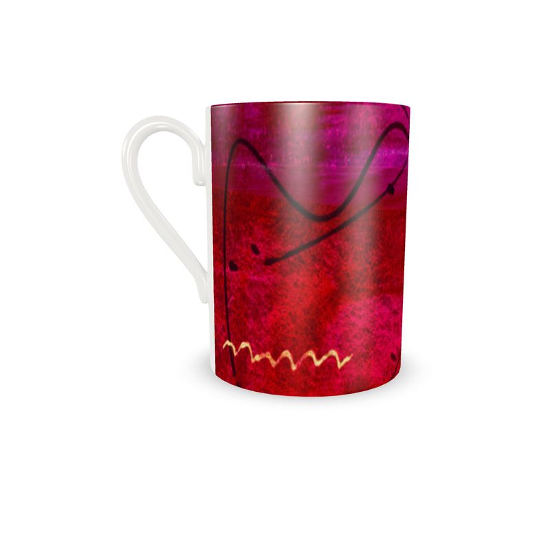 Scarlet Reign Espresso Cups & Saucers (Set of 4)