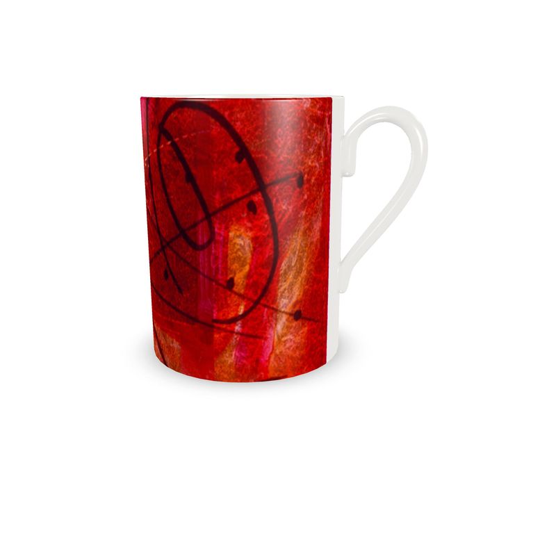 Scarlet Reign Espresso Cups & Saucers (Set of 4)