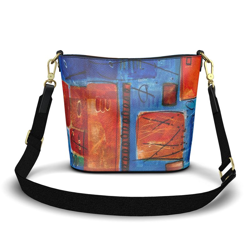 Ocean Orange Penzance Large Leather Bucket Tote