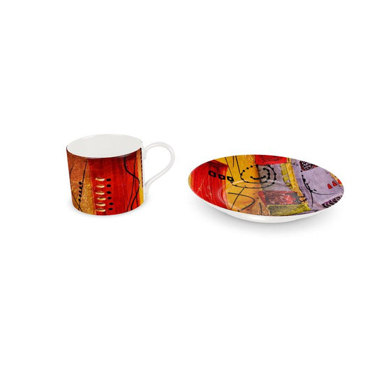 Rush Hour Latte Cups and Saucers (Set of 4)