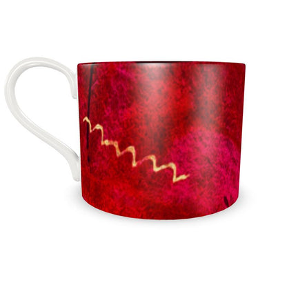 Scarlet Reign Latte Cups and Saucers (Set of 4)