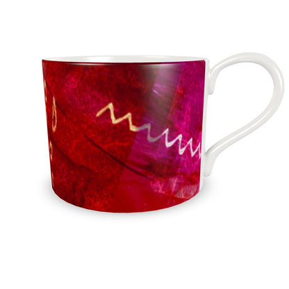 Scarlet Reign Latte Cups and Saucers (Set of 4)