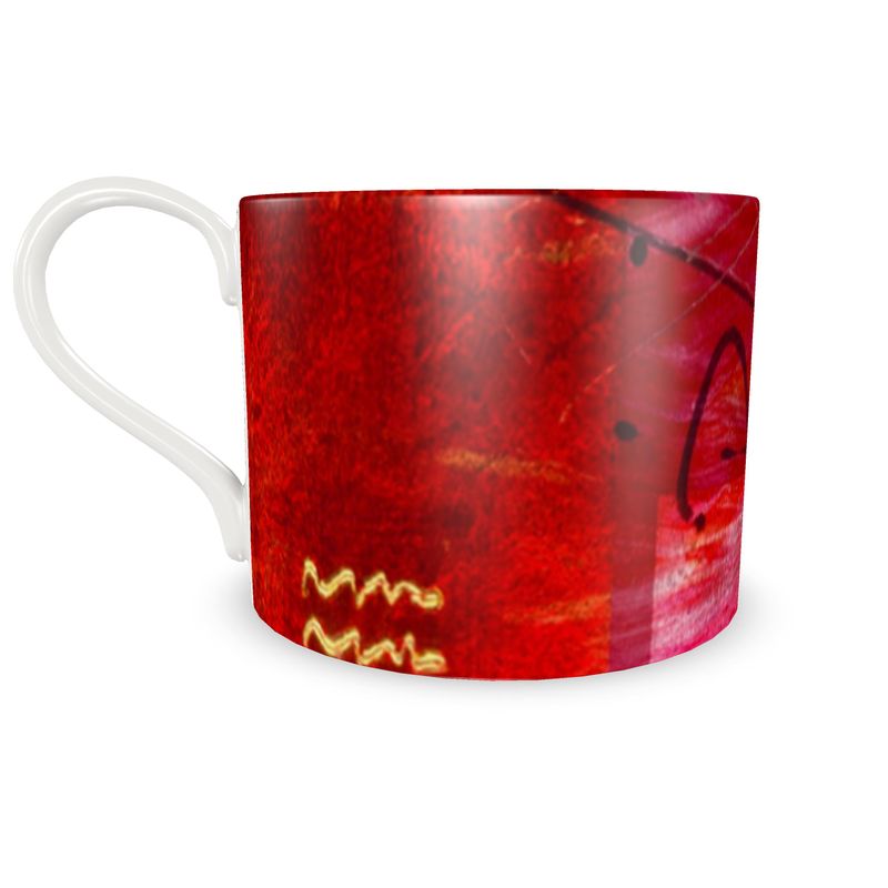 Scarlet Reign Latte Cups and Saucers (Set of 4)