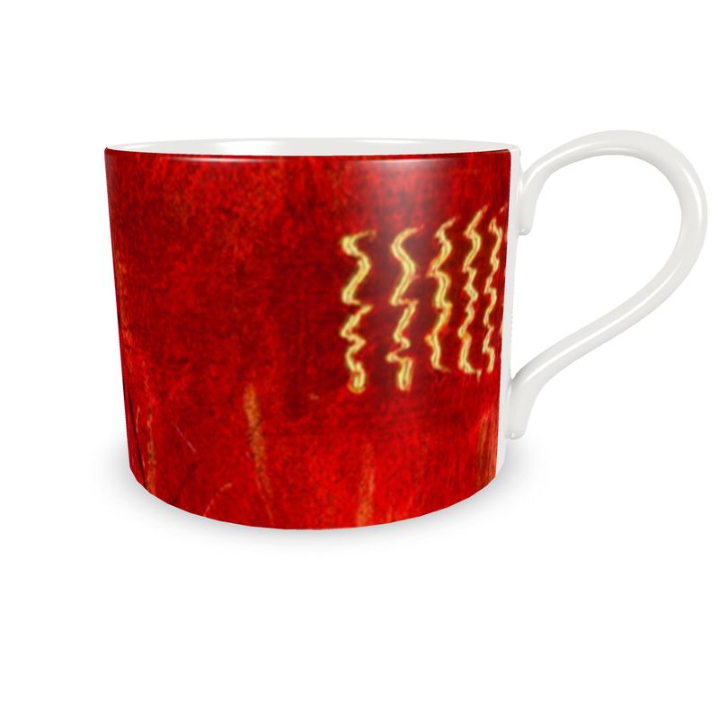 Scarlet Reign Latte Cups and Saucers (Set of 4)