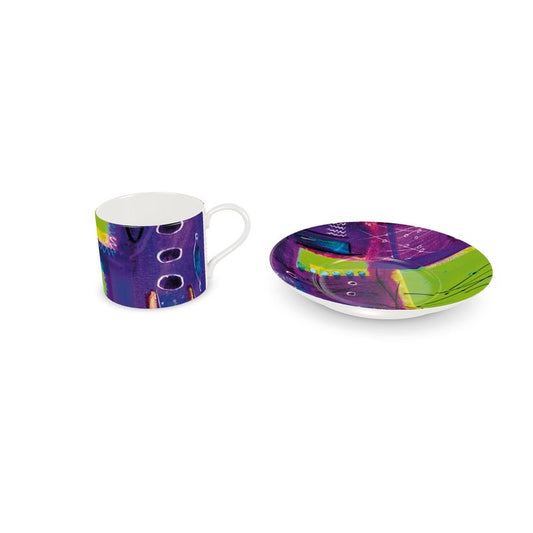 Grape Vine Latte Cups and Saucers (Set of 4)