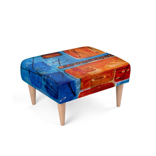 Ocean Orange Footstool