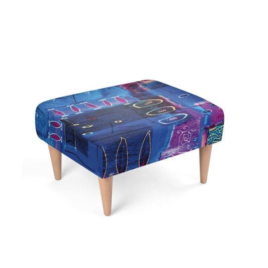 Smoky Blue Footstool